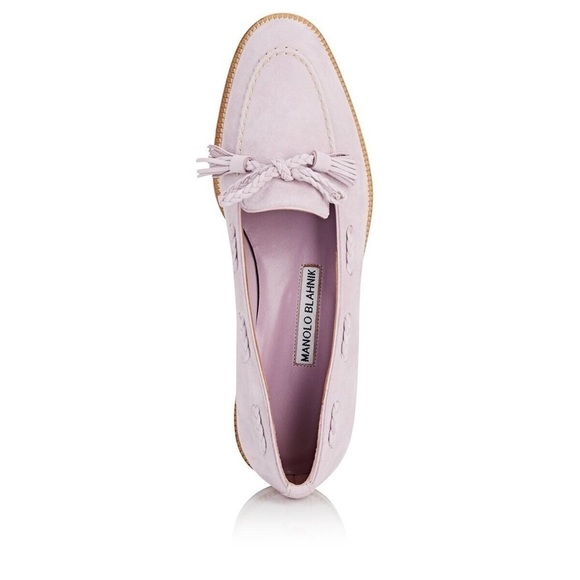Manolo Blahnik Erica Lilac Suede Loafer 10.5 - Picture 2 of 8